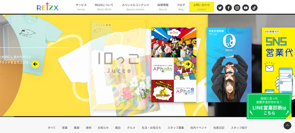レイゼクスの公式HPキャプチャ画像