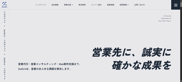 SolGritの公式HPキャプチャ画像